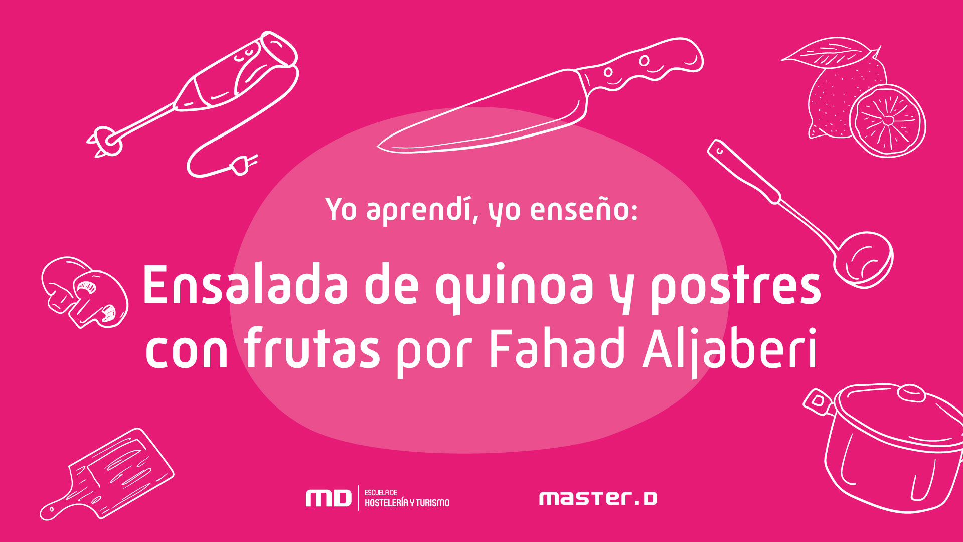 Ensalada de quinoa y postres con frutas