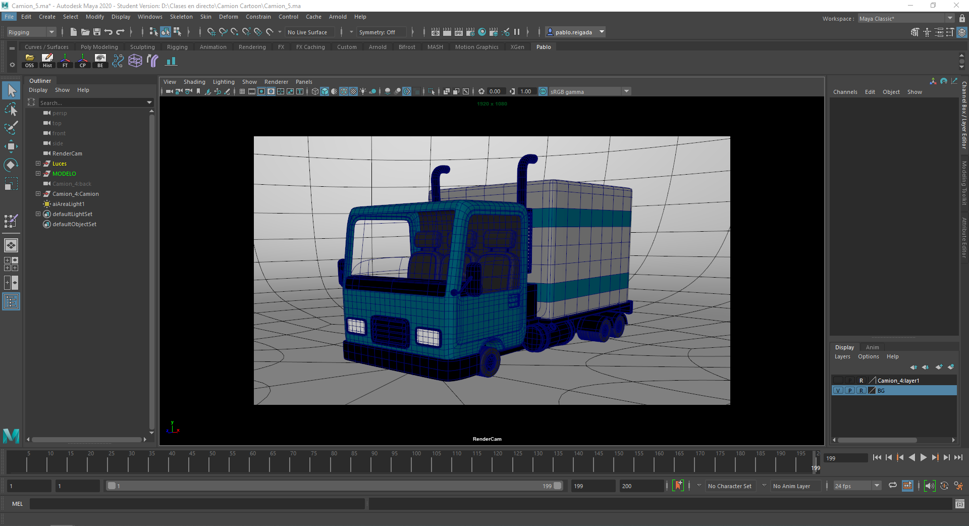 Modelado de Camión Cartoon