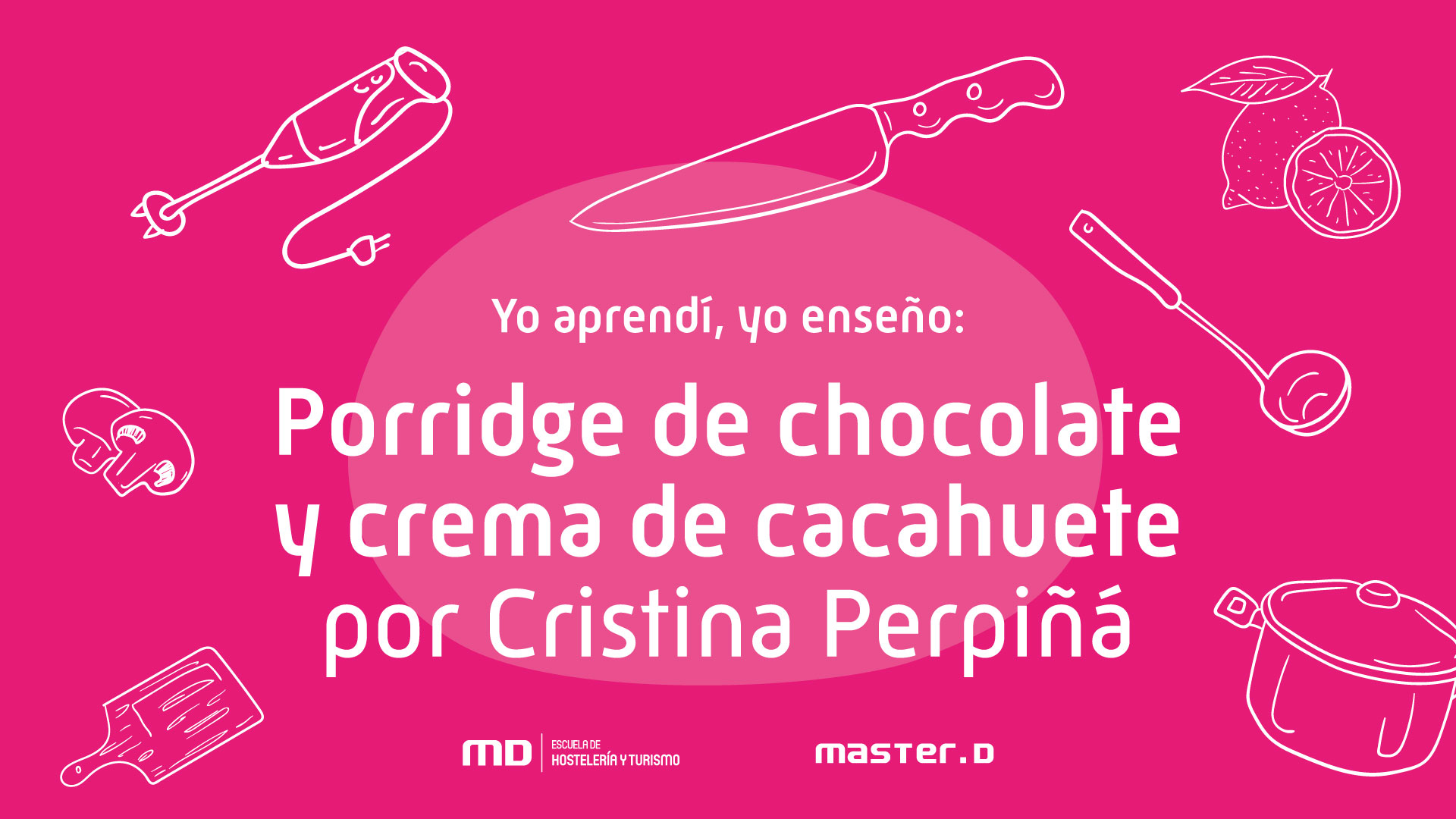 Porridge de chocolate y crema de cacahuete